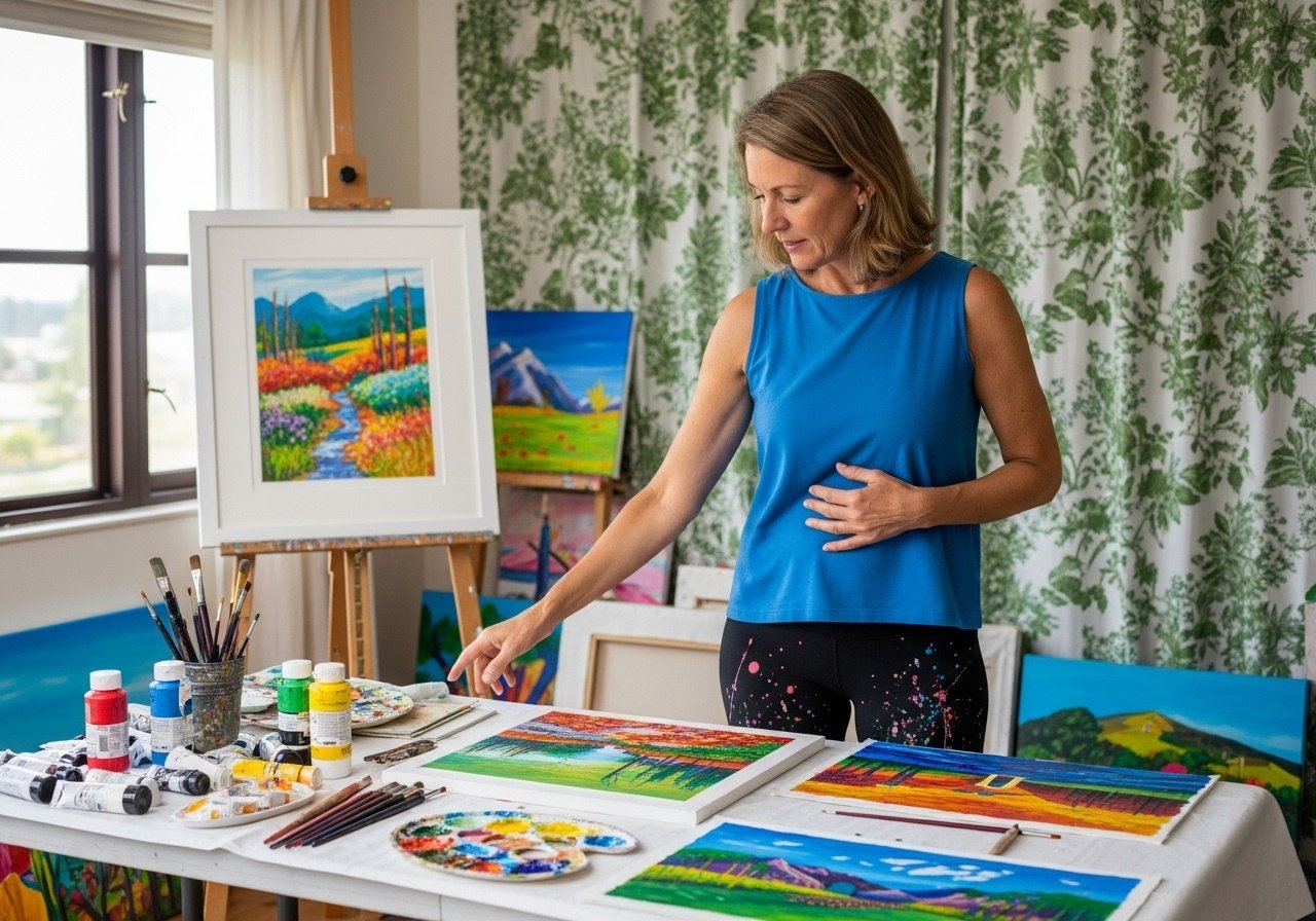 An artist asked the gallery owner if there had been any recent interest in his paintings, which happened to be on display. 